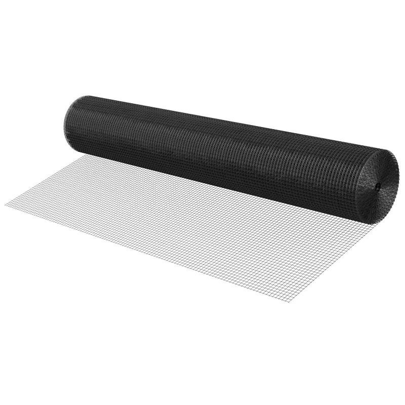 Hitsattu galvanoitu rautaverkko 152 cm x 15,2 m musta PVC pinnoite