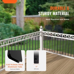 Alumiiniset kaidepinnat 965 mm 25 x 5,5 mm 72 kpl jauhemaalattu mattamusta