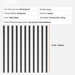 Alumiiniset litteät kaidepinnat 25 x 5,5 x 820 mm 51 kpl mattamusta