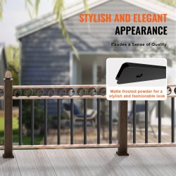 Alumiinikaidetangot ontto 750 millimetriä mattamusta 51 kpl ruuveilla