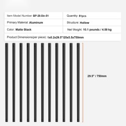 Alumiinikaidetangot ontto 750 millimetriä mattamusta 51 kpl ruuveilla