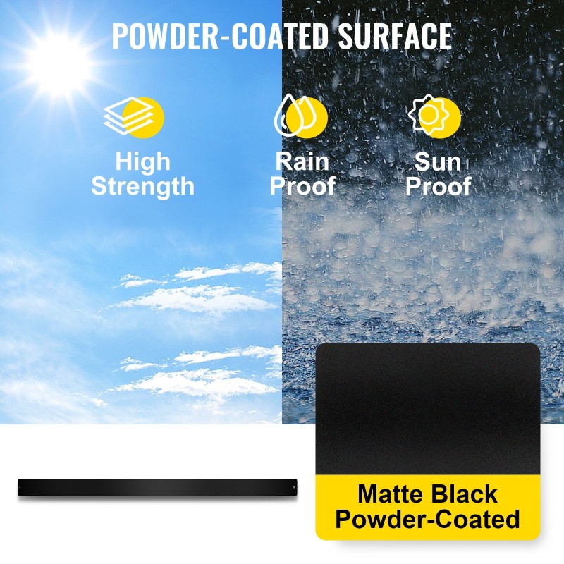 Alumiiniseosiset kaidetangot 16 kpl 75 cm mustat pulverimaalatut terassikaiteisiin