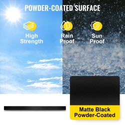 Alumiiniseoksen kaidepinnat 76 kpl 75 cm 2,5 cm jauhemaalatut mustat ulkokäyttöön