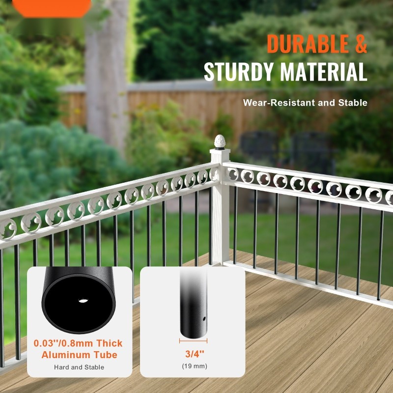 Alumiiniset kaidepinnat ontot 19x19x810 mm 101 kappaletta mattamusta ruuvit mukana