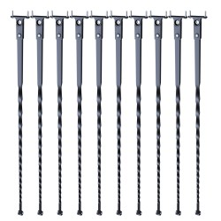 Balusteriputket galvanoitua terästä 112 2 cm 13x13 mm 10 kpl mattamusta sisäportaisiin