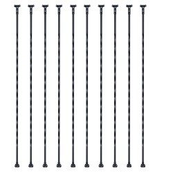 Balusteriputket galvanoitua terästä 112,2 cm 13x13 mm 10 kpl mattamusta sisäportaisiin