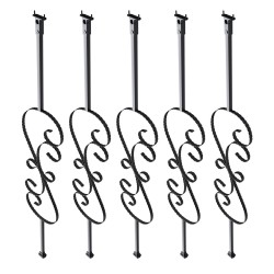 Kaidepylväät galvanoitua terästä 1118 mm 5 kpl mattamusta S muotoiset