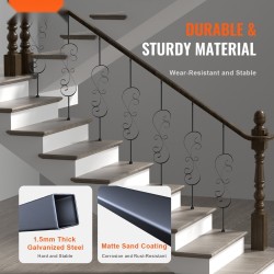 Kaidepylväät galvanoitua terästä 1118 mm 5 kpl mattamusta S-muotoiset