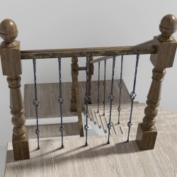 Galvanoitu teräs kaidetanko ontto 1122 mm 56x56 mm 10 kpl