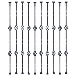 Galvanoitu teräs kaidetanko ontto 1122 mm 56x56 mm 10 kpl