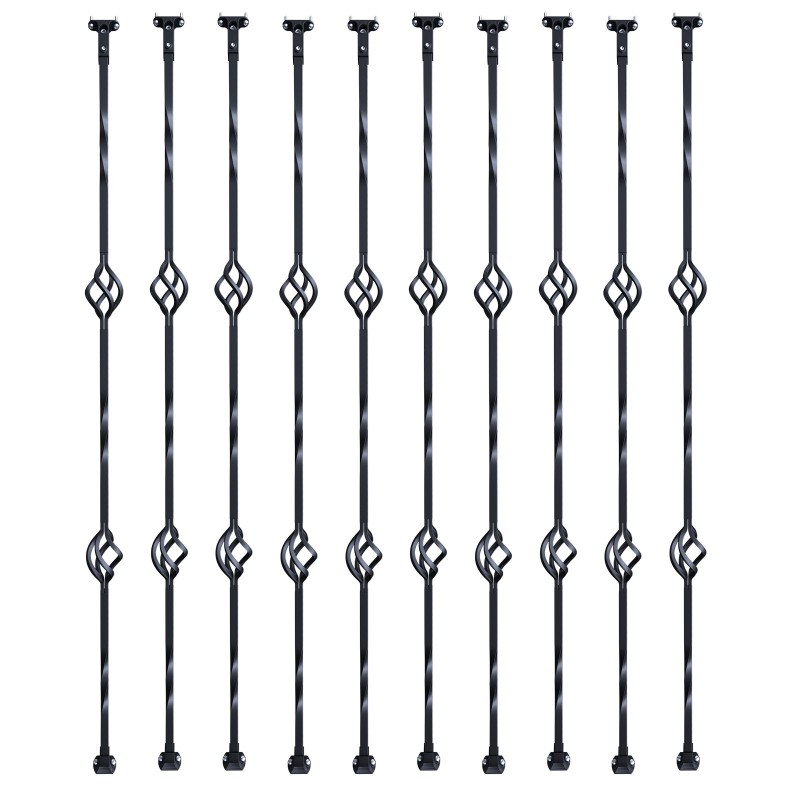 Galvanoitu teräs kaidetanko ontto 1122 mm 56x56 mm 10 kpl