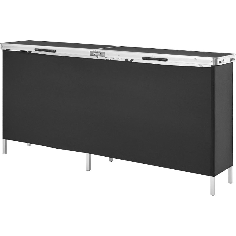 Taitettava messutiski alumiinirunkoinen MDF-levy kaksitasoinen 1980 x 385 x 880 mm