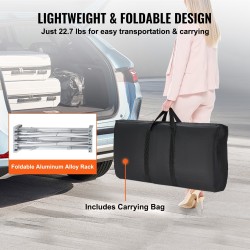 Messutiski taittuva alumiiniseosrunko puupöytälevy sisähylly koko 130 x 46,5 x 95 cm