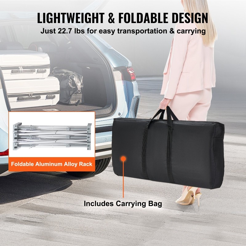 Messutiski taittuva alumiiniseosrunko puupöytälevy sisähylly koko 130 x 46,5 x 95 cm