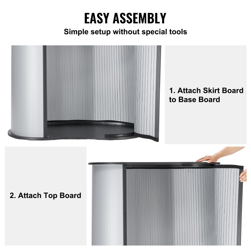 Kokoontaitettava messutiski PVC-etulevyllä ja puukannella 90 x 49 x 94 cm kuljetuslaukulla