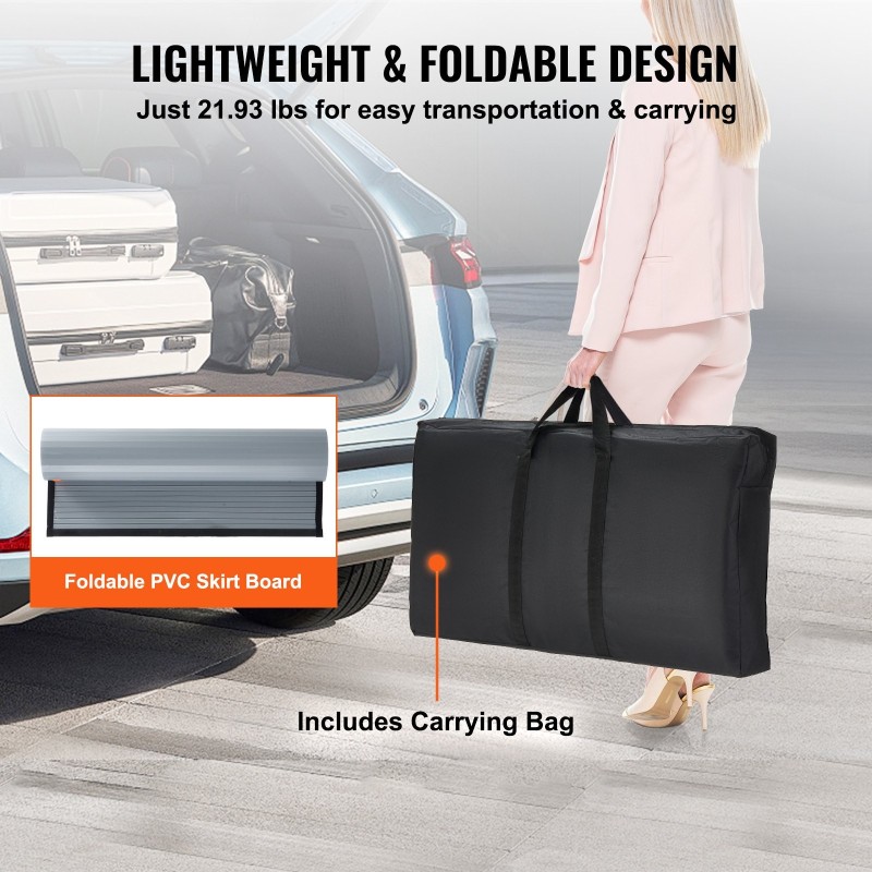 Kokoontaitettava messutiski PVC-etulevyllä ja puukannella 90 x 49 x 94 cm kuljetuslaukulla