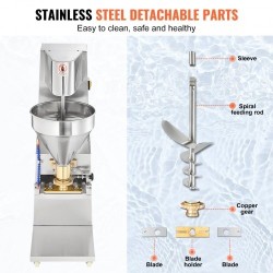 Sähköinen lihapullakone ruostumatonta terästä 1100W kuparimuotit 18–32 mm