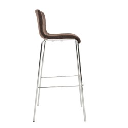 Moderni pinottava hover-baarituoli metallirungolla ja kangasverhoilulla