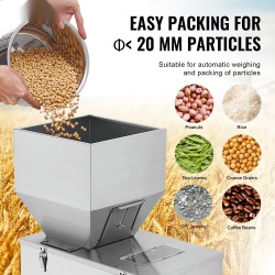 Puoliautomaattinen rakeiden täyttökone 304-ruostumaton teräs 10–1000 g papuja siemeniä viljaa teetä