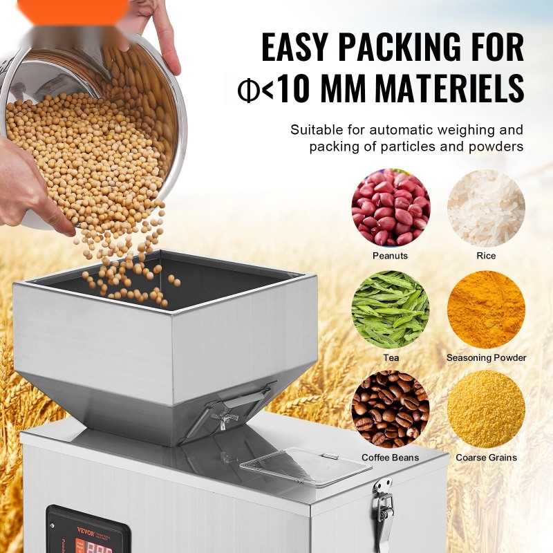 Puoliautomaattinen jauheiden ja rakeiden täyttökone 1–100 grammaa 304-ruostumaton teräs elintarvikekäyttöön