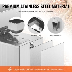 Jauhe- ja rakeentäyttökone 1–200 g puoliautomaattinen 304-ruostumaton terässäiliö pulloihin ja pusseihin