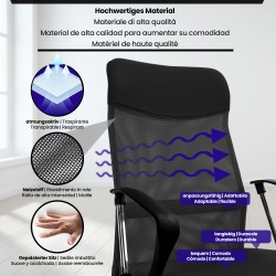 Ergonominen toimistotuoli verkkoselkänojalla ja säädettävällä keinumekanismilla