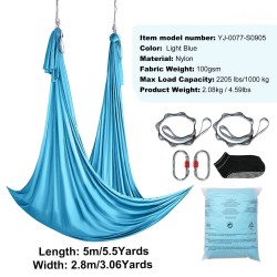 Ilmajoogakangas ja keinu nailon 100 g/m² 5 x 2,8 m sininen asennussarjalla