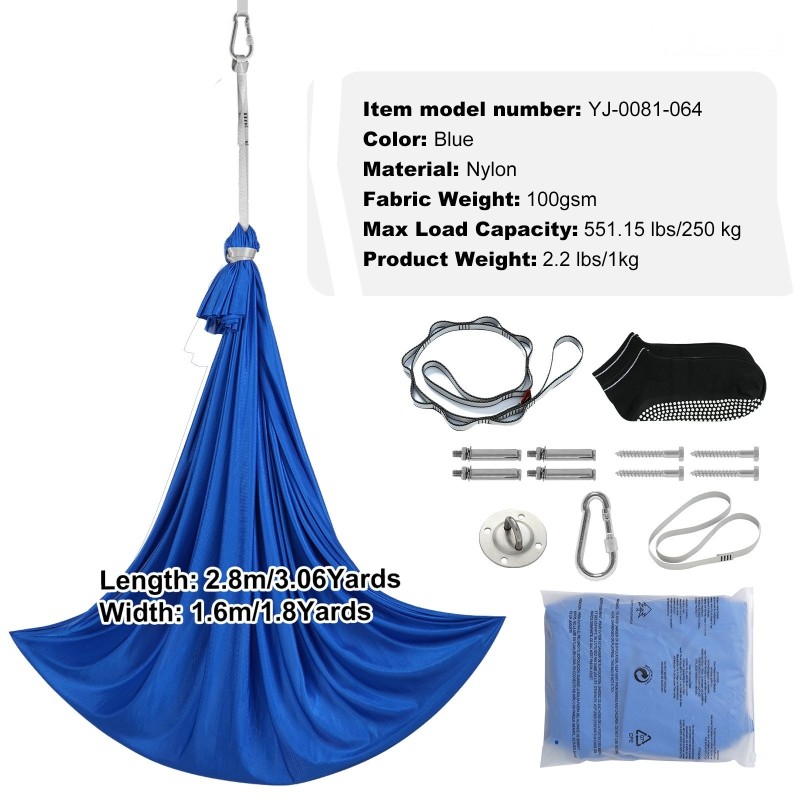 Aistikeinu nailonia sininen 2,8 x 1,6 m 250 kg lapsille ja aikuisille