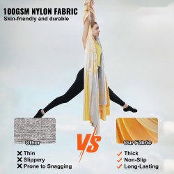 Ilmajoogariippumatto 100 gsm nylonkangas 5 x 2,8 m 1000 kg asennustarvikkeilla kulta