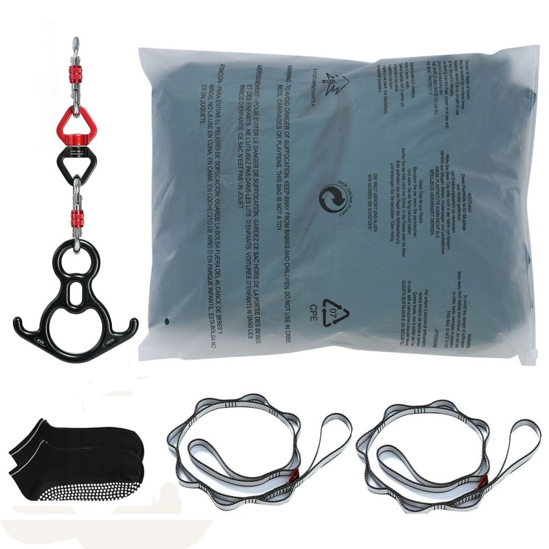 Ilmailujoogahuopa 100gsm nailonkangas 10 m x 2,8 m ripustussetillä vihreä