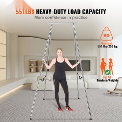 Ilmailujoogateline kromattu teräsputki 2950 mm korkeus 250 kg kantavuus sisä- ja ulkokäyttöön