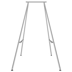 Ilmailujoogateline kromattu teräsputki 2950 mm korkeus 250 kg kantavuus sisä- ja ulkokäyttöön