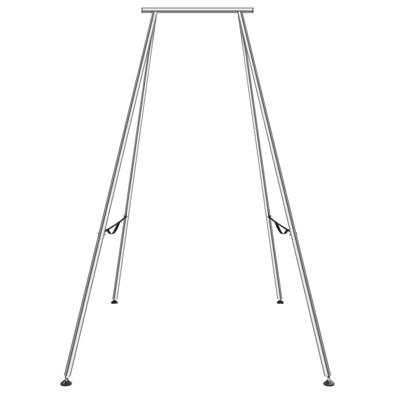 Ilmailujoogateline kromattu teräsputki 2950 mm korkeus 250 kg kantavuus sisä- ja ulkokäyttöön