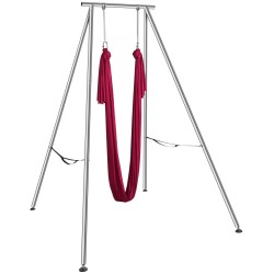 Ilmavujoogateline kromipinnoitettu teräs 2,95m polyesterinen joogaliina 6x2,6m 250kg maksimikantavuus punainen