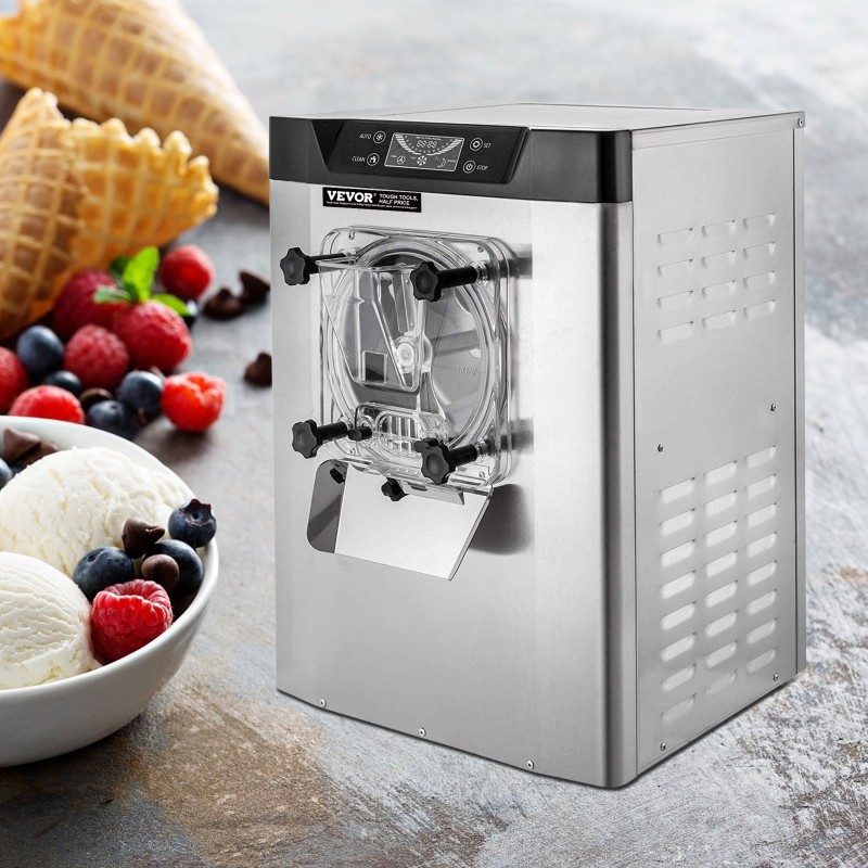 Pöytämallinen kovajäätelökone 304 ruostumatonta terästä 4,2 l sylinterillä 16–20 l tunnissa