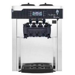 Pöytämallinen pehmytjäätelökone ruostumaton teräs 2200 watin kaksi kuuden litran säiliötä ravintoloihin