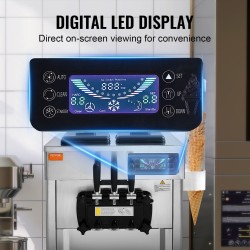 Pöytämallinen pehmytjäätelökone ruostumatonta terästä 2×5,5 l säiliöt 18–28 l tunnissa 1650 W