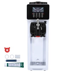 Pöytämallinen pehmytjäätelökone ammattilaiskäyttöön 10L/h 900W 4L säiliö 1.6L sylinteri ruostumaton teräs