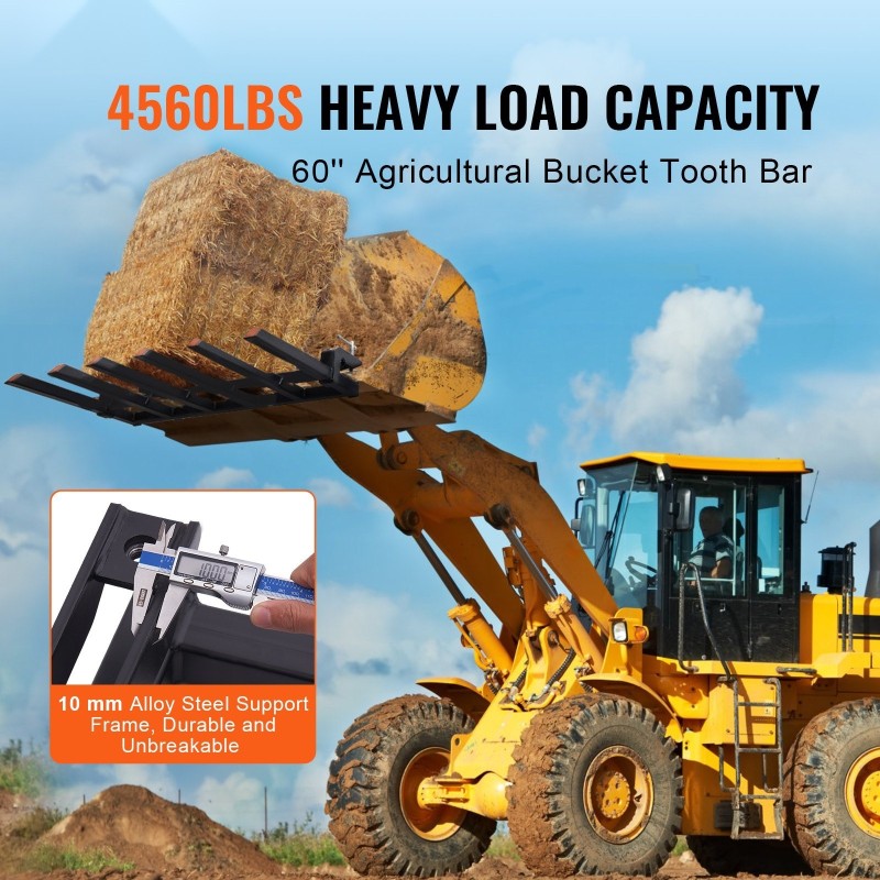 Purupiikit seosterästä 60 tuuman kauhaan 2000 kg 6 hammasta