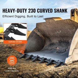 Kauhan hammastanko Q345 seosteräs 1200 mm 6 hammasta 2000 kg traktorille