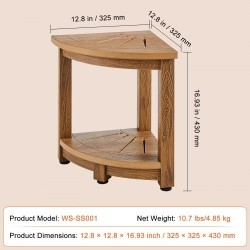 Kulmamallinen suihkupenkki puukuviollista polystyreeniä 430 mm korkea ja vesitiivis säilytyshyllyllä