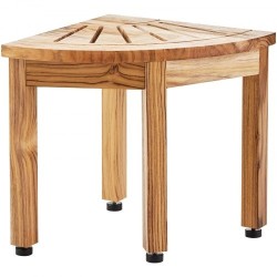 Teak puinen kulmasuihkupenkki 316 mm korkea 136 kg kantavuus alahylly sisä ja ulkokäyttöön
