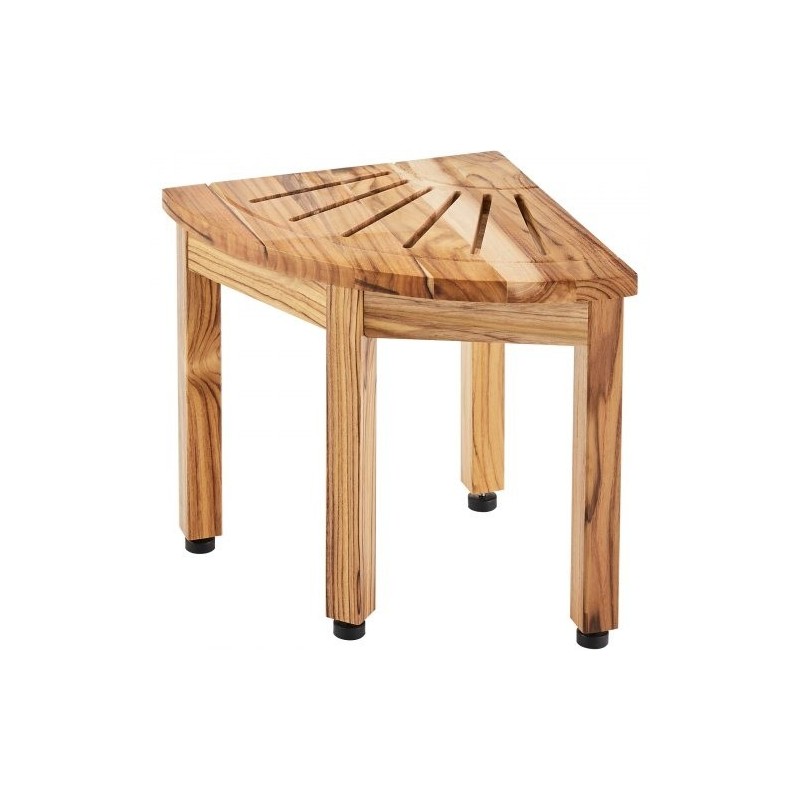 Teak-puinen kulmasuihkupenkki 316 mm korkea 136 kg kantavuus alahylly sisä- ja ulkokäyttöön