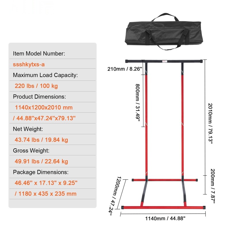 Dippiteline ja leuanvetoteline hiiliteräs kaksitasoinen korkeudensäätö sadan kilogramman kantavuus kotikuntosaliin