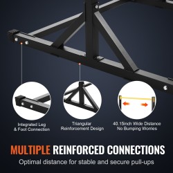 Dippi- ja leuanvetoteline hiiliteräs 8-portainen korkeussäätö 150 kg kantavuus kotikäyttöön