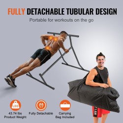 Dip- ja leuanvetoteline hiiliteräs musta kaksitasoinen irrotettava 100 kg kotikuntosali