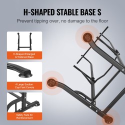 Leuanveto ja dippiasema hiiliteräs 10-portainen korkeudensäätö 150 kilogramman kantavuus musta