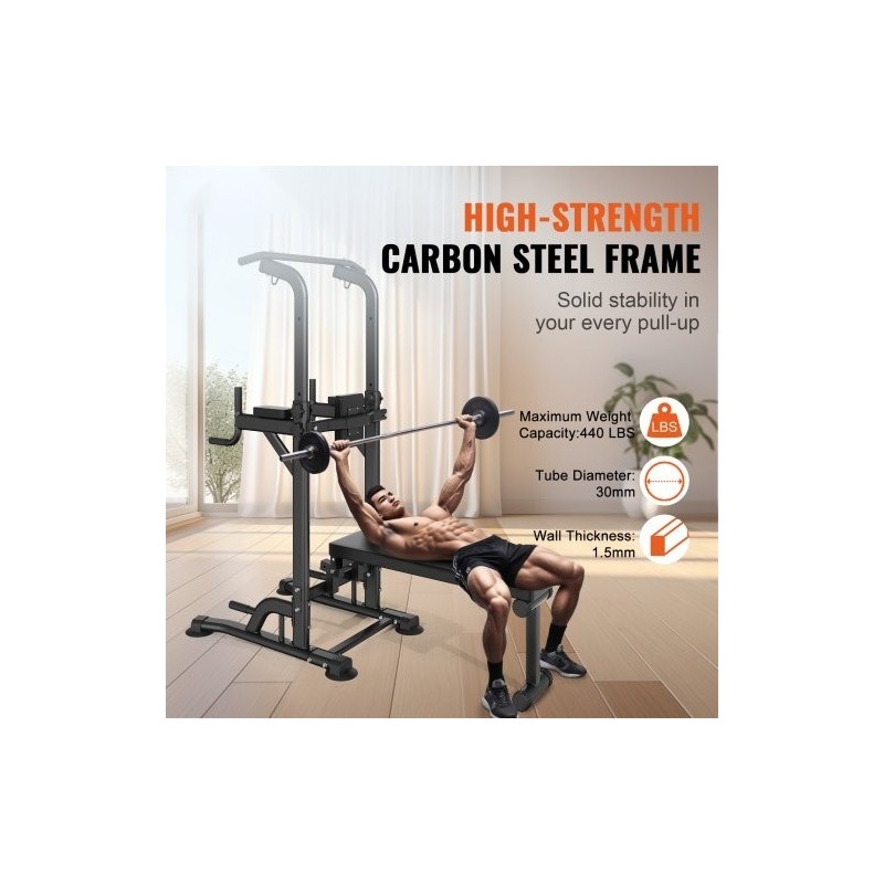 Leuanvetoteline ja dippiasema hiiliteräsrunko kymmenportainen korkeussäätö irrotettava kaksiasentoinen penkki selkänoja