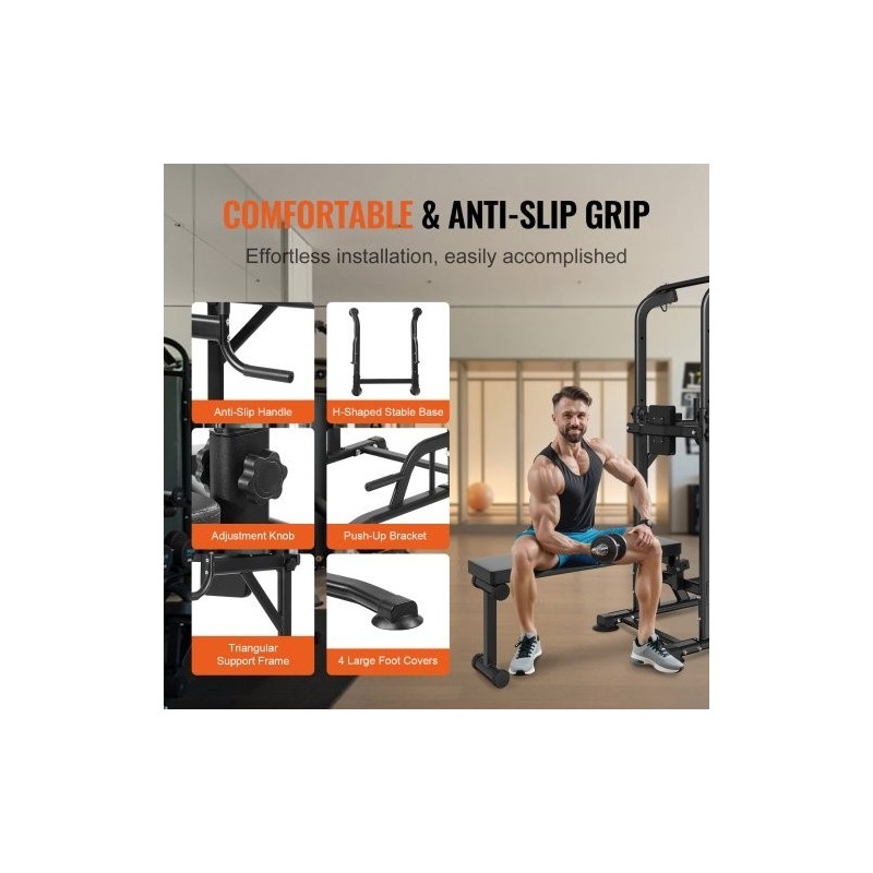 Leuanvetoteline ja dippiasema hiiliteräsrunko kymmenportainen korkeussäätö irrotettava kaksiasentoinen penkki selkänoja