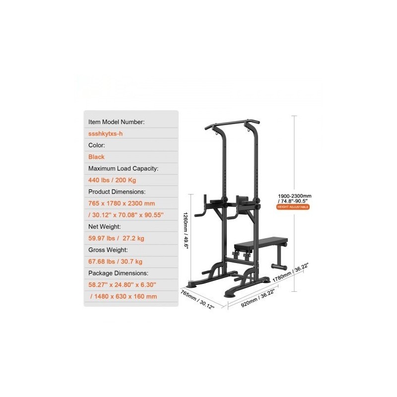 Leuanvetoteline ja dippiasema hiiliteräsrunko kymmenportainen korkeussäätö irrotettava kaksiasentoinen penkki selkänoja